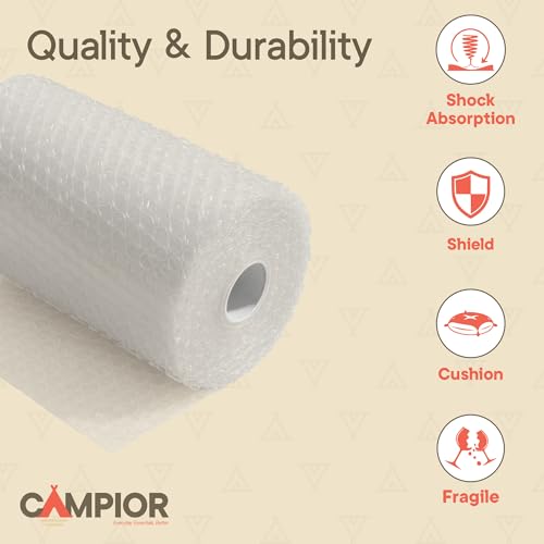 Bubble Wrap for Packing & Moving 1 Pack, 72 FT x 12” Bubble Cushioning Wrap with 3/16” Small Bubbles & 10 Fragile Stickers, Tear-Perforated Every 12”, Lightweight Protective Packaging for Moving - size: Small