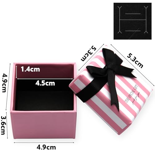 ShinyGift 24 Pcs Jewelry Gift Boxes Cardboard Jewelry Boxes Packaging Pink Square Gift Box for Ring Badge Brooch Earring Display (pink) - color: pink