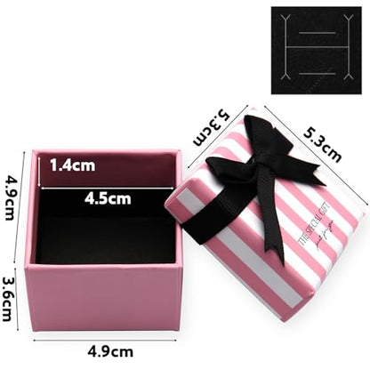 ShinyGift 24 Pcs Jewelry Gift Boxes Cardboard Jewelry Boxes Packaging Pink Square Gift Box for Ring Badge Brooch Earring Display (pink) - color: pink