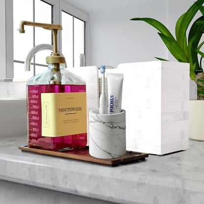 eBun Bamboo Paper Towel Dispenser with Removable Wooden Lid Tray, White - color: -White