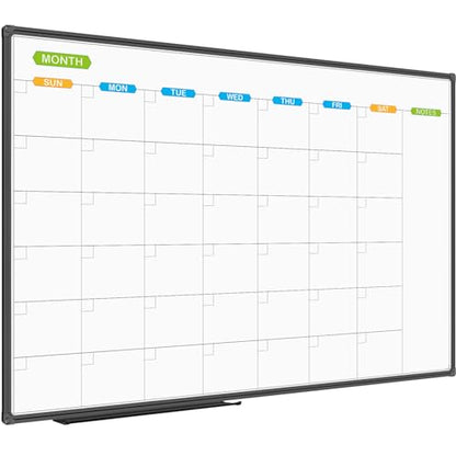 JILoffice Large Dry Erase Calendar Whiteboard - Magnetic White Board Calendar Monthly 60 X 40 Inch, Black Aluminum Frame Wall Mounted Board for Office Home and School - color: Black, size: 60"W x 40"H