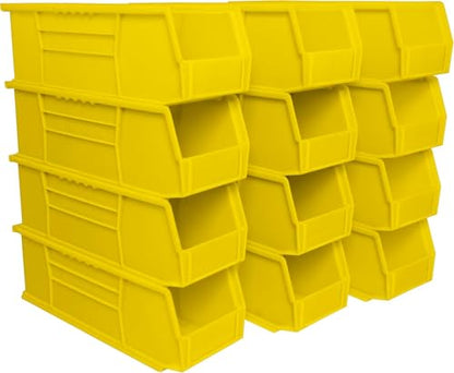 Akro-Mils 30234 AkroBins Plastic Storage Bins, 15"x5"x5", Yellow, 12-Pack - color: Yellow