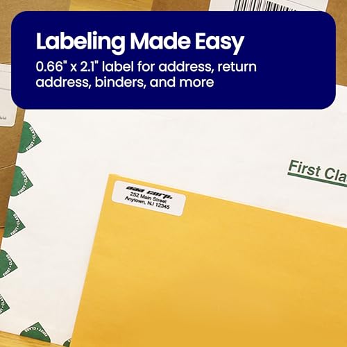 Brother Genuine DK-120424PK Multipurpose Paper Labels, Die-Cut 0.66" x 2.1", Engineered for Excellence, 400 Labels Per Roll, 24 Rolls per Box, White, for use with Select Brother QL Label Printers - size: 24 Rolls