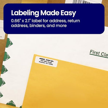 Brother Genuine DK-120424PK Multipurpose Paper Labels, Die-Cut 0.66" x 2.1", Engineered for Excellence, 400 Labels Per Roll, 24 Rolls per Box, White, for use with Select Brother QL Label Printers - size: 24 Rolls
