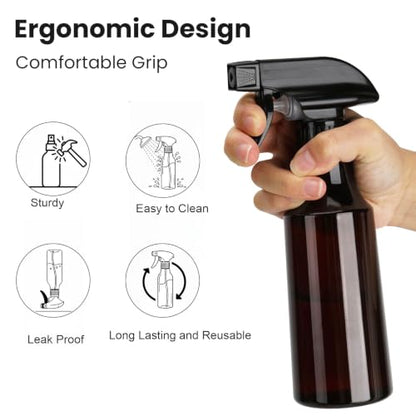 2 Pack 10oz/310ml 360° Reverse Plastic Spray Bottles - color: B-Brown