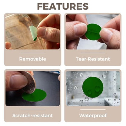 2040 Pcs Dot Stickers 0.4" Color Coding Labels, Green - color: Green