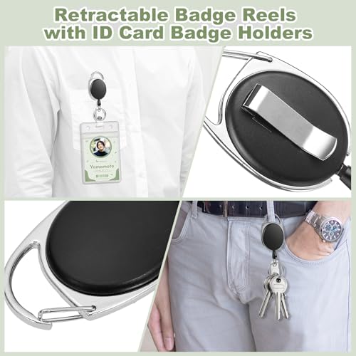 5 Pack Vertical Id Badge Holder with Retractable Reels, Clear PVC - style: 5 Set Clear Material