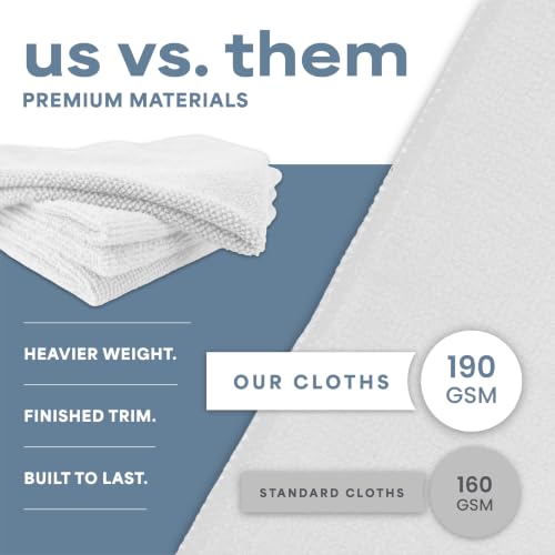 S&T INC. Microfiber Cleaning Cloth, 50 Pack, 11.5" x 11.5", White