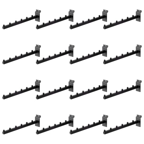 16 Pack Waterfall Slatwall Hooks, Heavy Duty Slatwall Display Hangers and Accessories for, Retail Display, Garage, and Home Storage (12 Inch) - size: 12 Inch