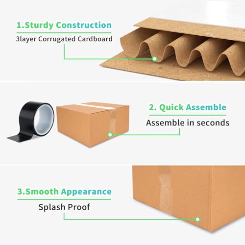 CRUGLA 12x12x6 Shipping Boxes 15 Pack, Brown Corrugated Cardboard Boxes with Side-Lock and Pre-Applied Double-Sided Tape, Easy Assemble Packing Mailer Boxes for Small Business Shipping - size: 12x12x6 Inch 15 Pack
