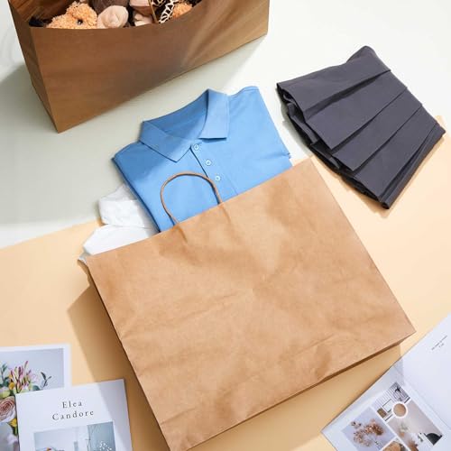 Maitys 30 Pcs 20x16x5 Inch Brown Extra Large Paper Gifts Bags with Handles - color: Brown 1, size: 20x16x5 Inch
