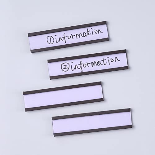 C Channel Magnetic Labels Holders, 30 Pack 0.5''x3'' for Metal Racks - size: 0.5 x 3 Inch