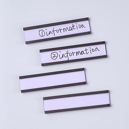 C Channel Magnetic Labels Holders, 30 Pack 0.5''x3'' for Metal Racks - size: 0.5 x 3 Inch