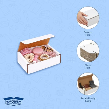 The Boxery Corrugated Mailers White Tuck Shipping Boxes (3x2x2) - size: 3x2x2