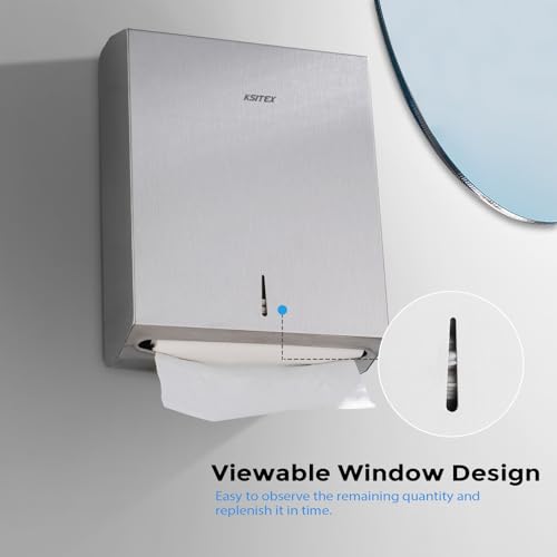 Paper Towel Holder Dispenser Wall Mount,SUS304 Stainless Steel - color: Silver-5821s1
