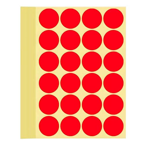 720 PCS Red Dot Stickers 1-1/4 Inch Round Color Coding Labels 1.25" Circle Sticky Dots 32 mm Blank Circular Price Label Sticker Sheets for Spice Seal Inventory Office Classroom Must Haves - color: Red