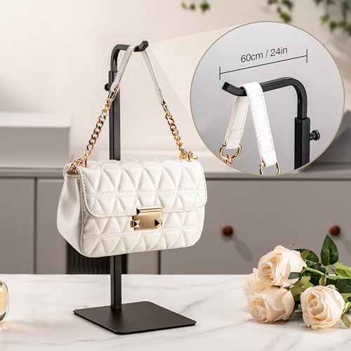 3-Pack Adjustable Tabletop Purse & Banner Display Stands, Black - color: Black
