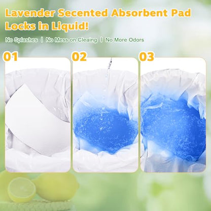OUMEE Scented 100 Count Absorbent Commode Pads for Bedside Commode Bucket - size: 9.5*5in-Lemon