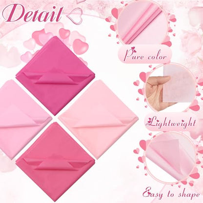500 Sheet Pink Tissue Paper Bulk 20 x 20 Inch for Wedding Birthday Gift Bag - color: Pink, size: 20 x 20 Inch