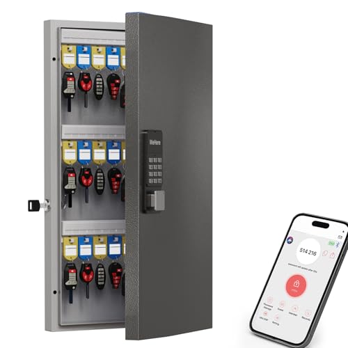 48 Key Lock Box Smart Key Organier Cabinet with Keypad & App for Office - size: 2.3inx11.3inx21.7in