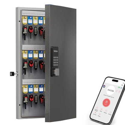48 Key Lock Box Smart Key Organier Cabinet with Keypad & App for Office - size: 2.3inx11.3inx21.7in
