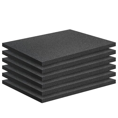 Polyethylene Foam Pads for Packing Foam Sheets Black Cuttable High Density Cushioning Inserts Protective Foam for Packing Cases and Crafts- 16" X 12" X 0.4"- 6 Pack - size: 16in*12in*0.4in