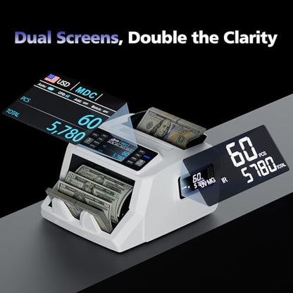 N71 Money Counter Machine Mixed Denomination with P32 Thermal Printer, Efficient Business Combination