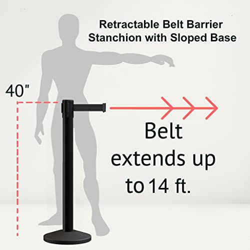 Montour Line M650 Retractable Belt Barrier Stanchion, Set of 2, Black Post - color: Yellow with "CAUTION - DO NOT ENTER" Black Letters, size: Black