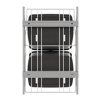 Rev-A-Shelf RV-18KD-13C-S Double Pullout Trash Can for Kitchen Cabinets 35 Quart Garbage Recycling Bin on Full Extension Slides, Gray - color: Dark Gray