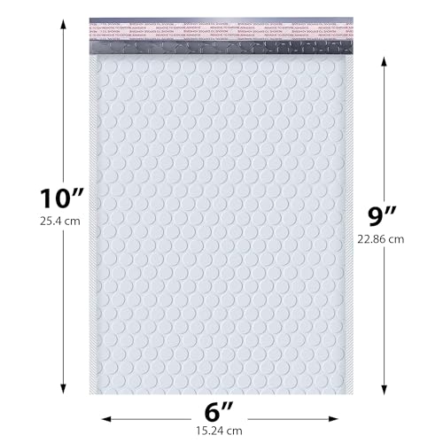 Arctic White Bubble Mailers 6x10 Poly Padded Envelopes #0, 250 Pack - color: Arctic White, size: 6"x10" / 250 Pack