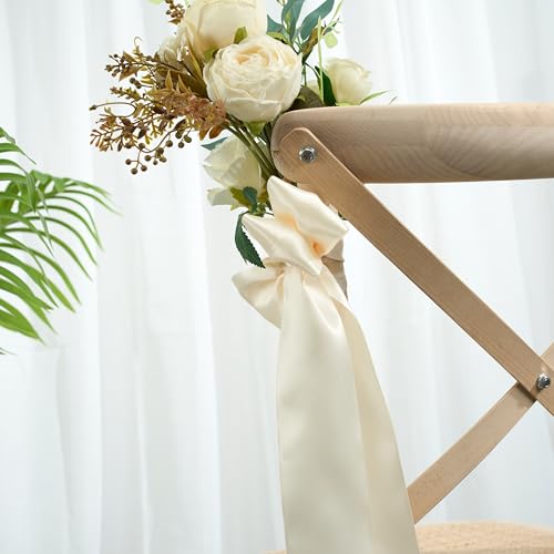 Ivory Double-Faced Satin Ribbon, 3 Inch x 10 Yards - color: Ivory