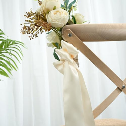 Ivory Double-Faced Satin Ribbon, 3 Inch x 10 Yards - color: Ivory