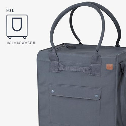 CleverMade Rolling Tote Bag With Wheels, 90L, 75 lb, Gunmetal - color: Gunmetal, size: 90l