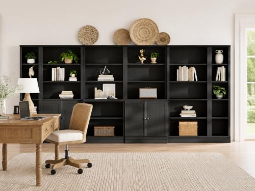 5-Tier Narrow Bookshelf, Adjustable Shelves, 72.5" - color: Black