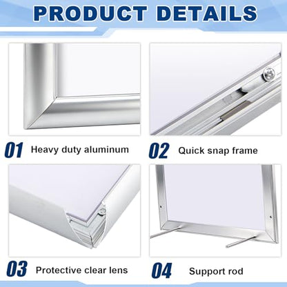 Blulu 2 Pack Aluminum Snap Frame 11 x 11 Inch, Silver - color: Silver, size: 11 x 11 Inch