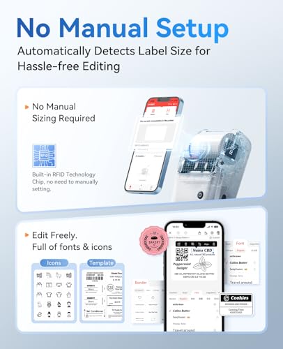 NIIMBOT B1 Label Maker, 2Inch Bluetooth Label Printer for Home, Sliver - color: Sliver, size: Printer+Tape