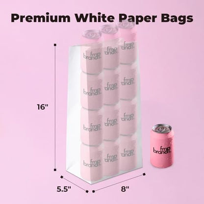 Fit Meal Prep 500 Pack 20 lb Large White Paper Bags, 16 x 8 x 5.5” Durable Blank Paper Bags Bulk for Packing, Delivery, Take Out, Grocery, Retail Shopping, Premium Big Size Sacks for Shopping - style: White-500 Pack