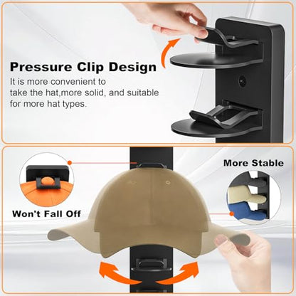 Hat Organizer & Hat Washer Cage, Cap Rack for Baseball Cap Storage & Clean - color: 2 Black+1 White