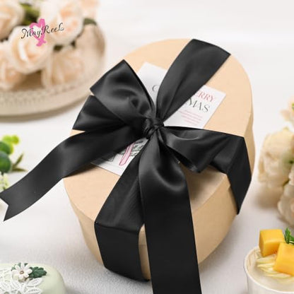 MAYREEL 1.5 inch Black Double Faced Satin Ribbon 50 Yards - color: Black, size: 1-1/2 Inch