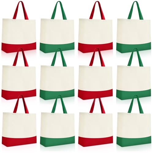 Epakh Canvas Tote Bags Bulk 18.5 x 15 In - color: Red Green Color