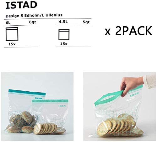 2 Sets of Ikea ISTAD Bags, Freezer Safe, Reusable Food Storage Bags and Household Storage Bags