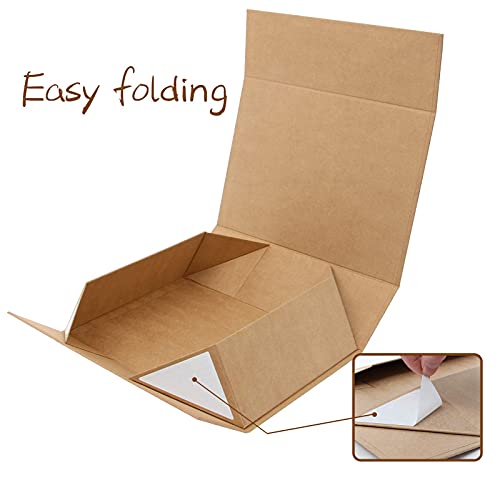 Rsgift Kraft Gift Box Small Kraft 9.7x7.2x3.3 Gift Box for Women Closure Lid Christmas,Thanksgiving Day,Valentine's Day,Christmas Gift Boxes - color: Kraft, size: 7.8 x 7 x 3.1 inches (pack of 1)