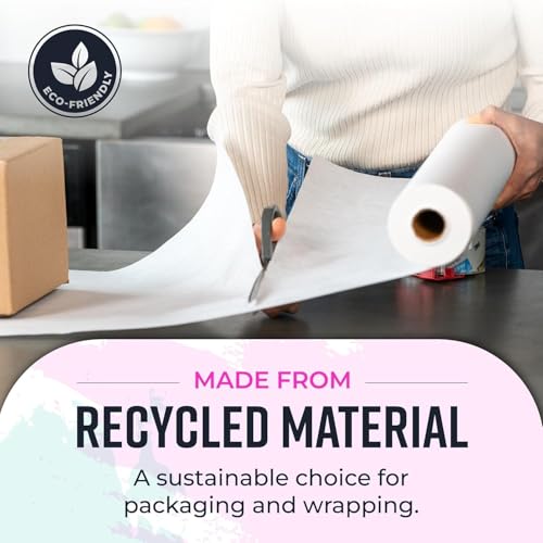 Bryco Goods 36" x 2400" (200') White Kraft Paper Roll - Made in USA - Craft Paper for Bulletin Board Art Table Covering Drawing Gift Wrapping Bouquet Packing Parcel 80GSM - color: White, size: 36" x 200'