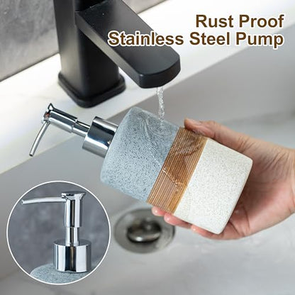 Hand Soap Dispenser Set for Bathroom, Kitchen Dish Soap Dispenser - color: Gray and White, size: 1xSoap Dispenser