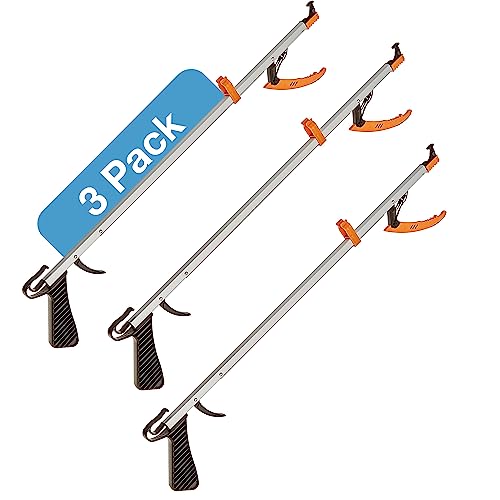Sammons Preston Easireach II Reacher, 26" Ergonomic Reaching Aid with Magnet, Lightweight 7 oz. Magnetic Grabber Tool & Reaching Claw, Aluminum Trash Pickup, Lightbulb Remover, & Garden Nabber, 3 Pack - color: 26" Standard, style: 3 Pack