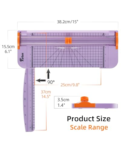 Firbon A4 Paper Cutter, 12 Inch Paper Trimmer with Extened Ruler, Purple - color: Light Purple