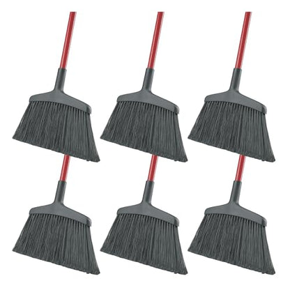 Libman Commercial 997 Wide Commercial Angle Broom, 55" Length, 15" Width, Black/Red, ‎Steel, Plastic/Synthetic Fibers, (Pack of 6)