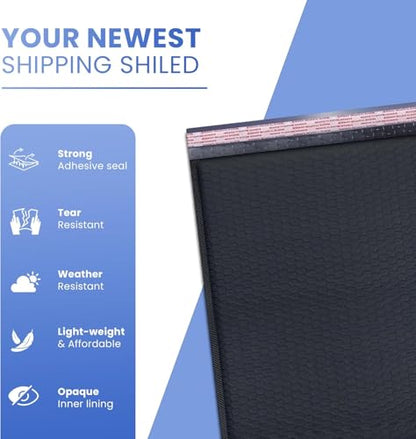 Black Bubble Mailers 10x13, Self Seal Poly Padded Envelopes, 100 Pack Bulk - color: Black, size: 10x13" / 100 Pack