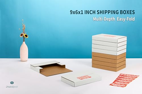 9x6x1 Inch Shipping Boxes for DVDs, CDs, Books Mailing, 50 Pack - color: White