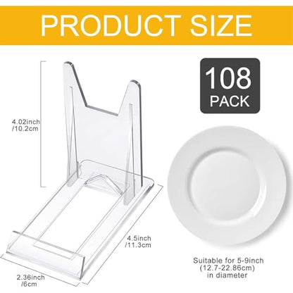Zonon Acrylic Plate Stands for Display Adjustable Plastic Stand Holders Picture Plate Holders Clear Mini Easels Stands to Display Pictures for Home Office Supplies Festival Party Decoration(20 Pcs)